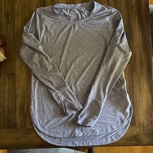 Athleta Gray/ lavender oversized/ long- Long Sleeve Shirt